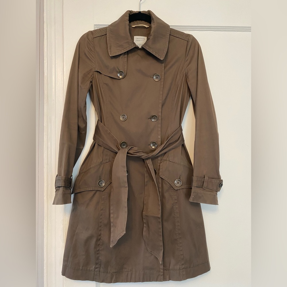 Rag & Bone trench coat olive size 0